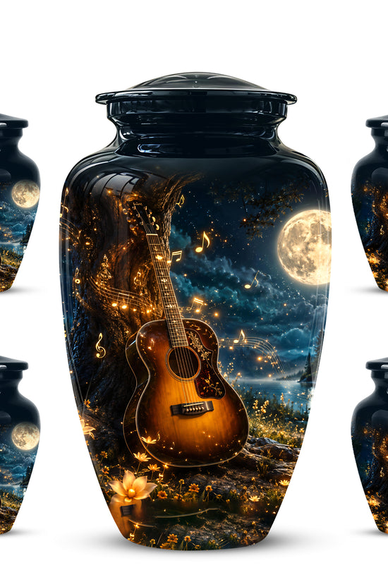 Artistic Guitar Cremation Urn - Starry Night Keep Urn For Music Lovers