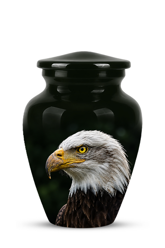 Patriotic Eagle Cremation Urn - Black Memorial Father Urns For Ashes