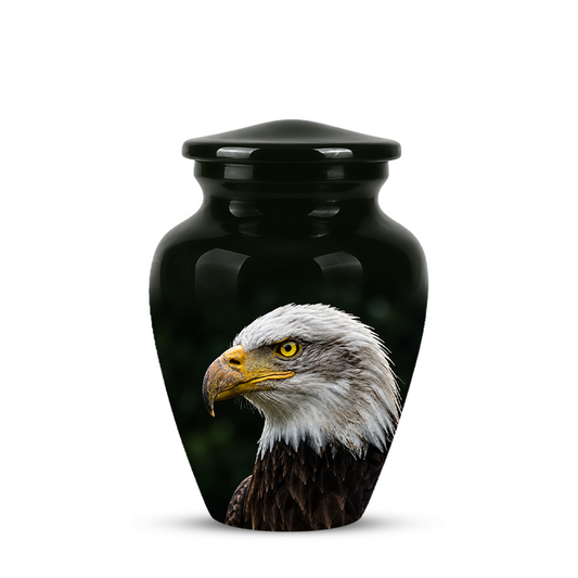 Patriotic Eagle Cremation Urn - Black Memorial Father Urns For Ashes