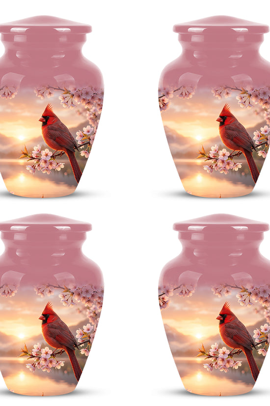 Cardinal Bird Themed Urn - Beautiful Memorial Urns For Spiritual Ashes