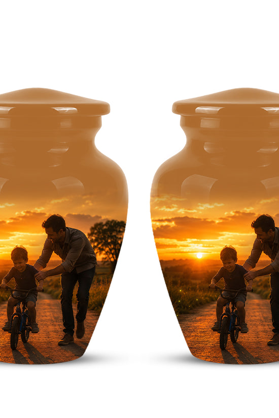 Father & Son Themed Urn - Handcrafted Custom Memorial Urns For Ashes