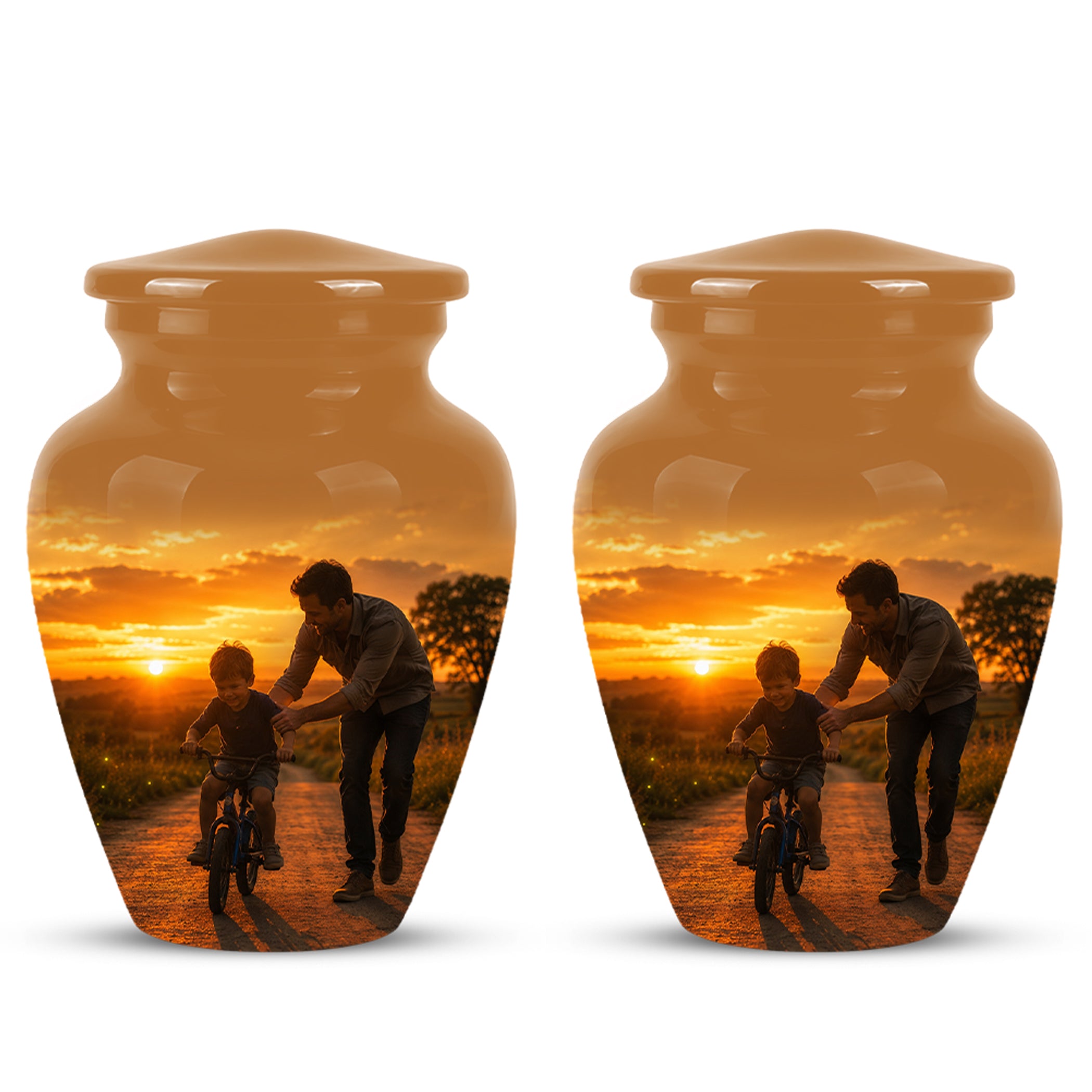 Father & Son Themed Urn - Handcrafted Custom Memorial Urns For Ashes