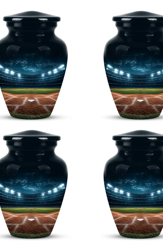 Personalized Baseball Ground Cremation Urn - Aluminium Memorial Urns