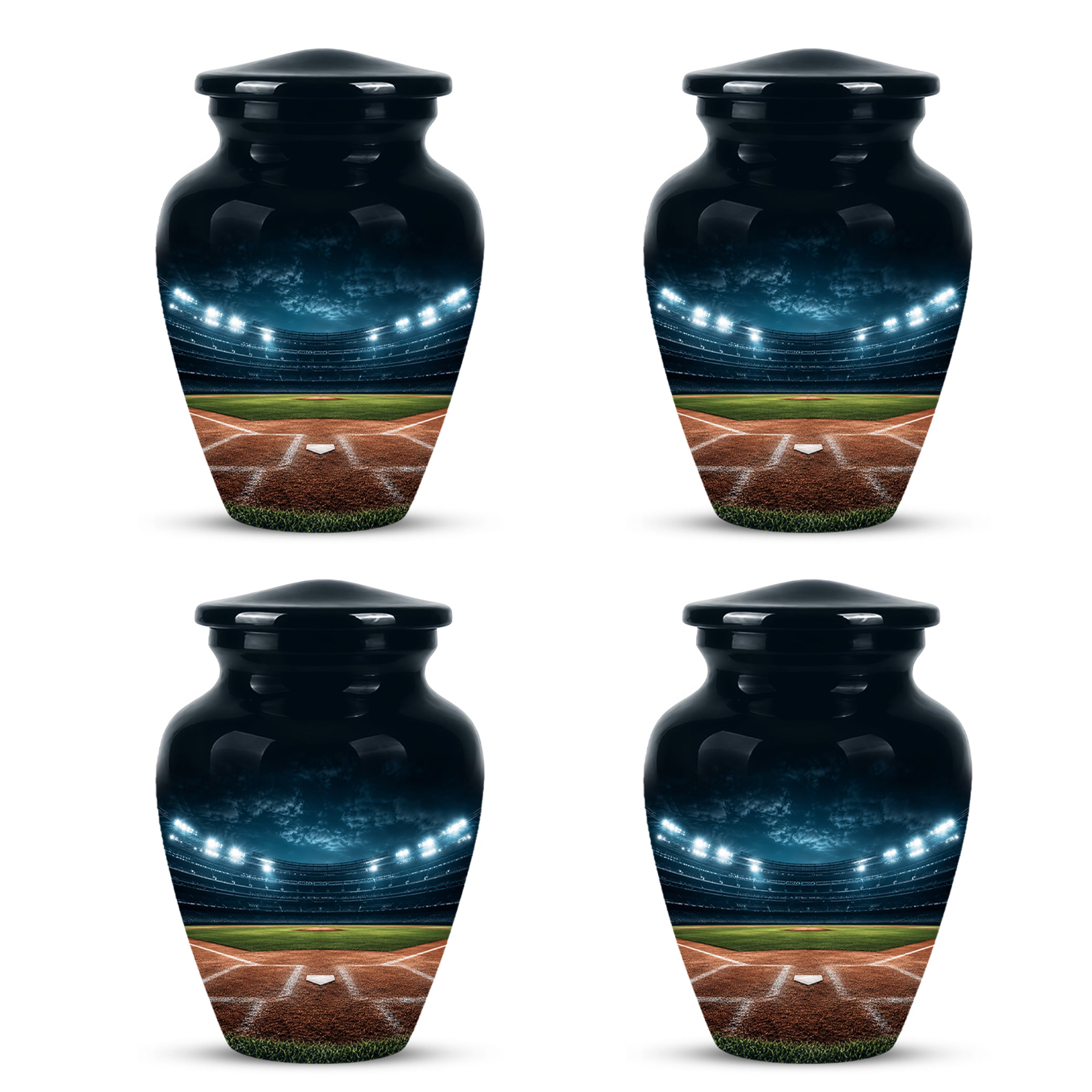 Personalized Baseball Ground Cremation Urn - Aluminium Memorial Urns