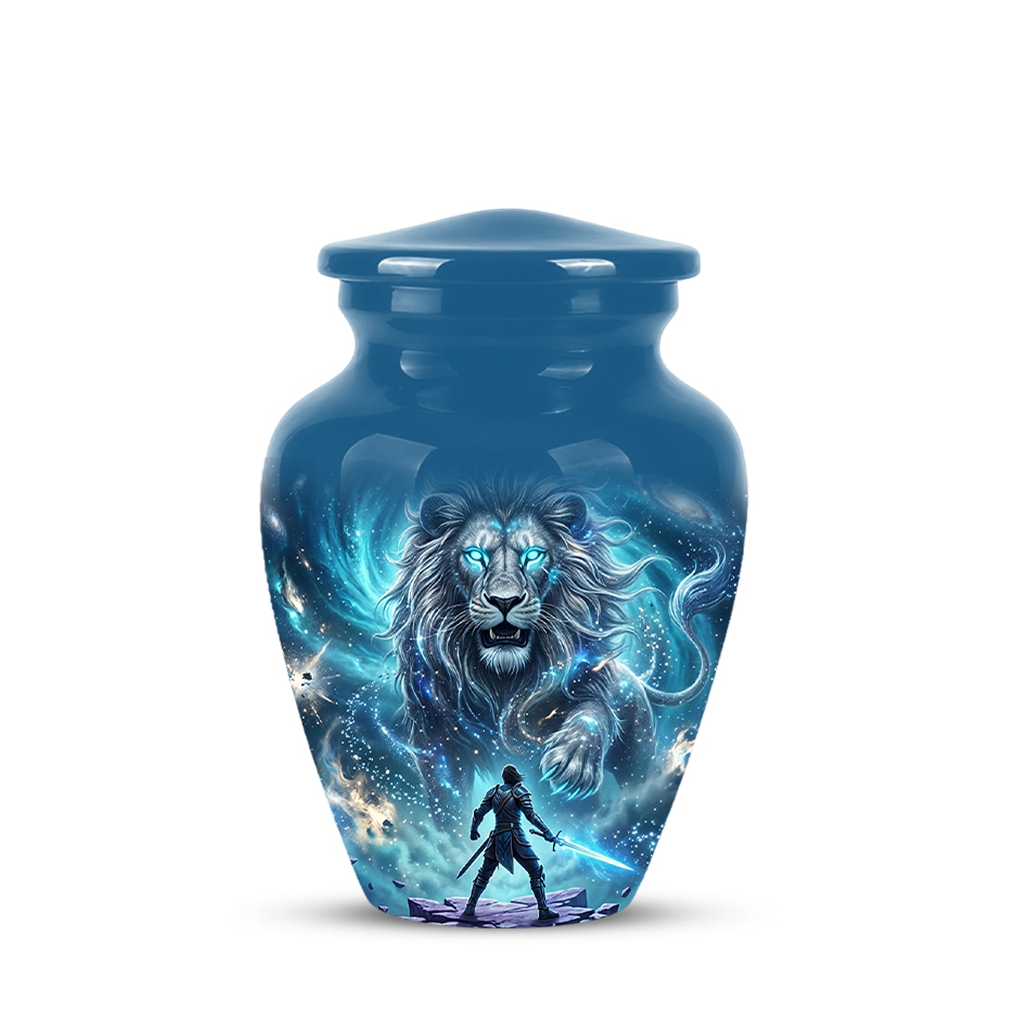 Celestial Cosmic Lion Cremation Urn - Lion Adult Male Memorial Tribute Urn