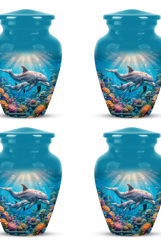 Baby Dolphin With Mother - Beautiful Artistic Urn To Tribute Mom Ashes