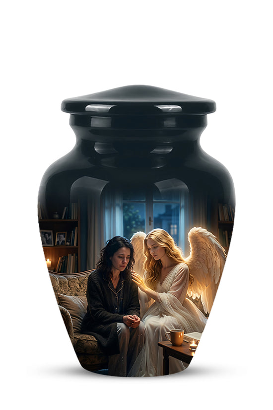 Black Angel Burial Urns - Personalized Memorial Urns For Mother Ashes
