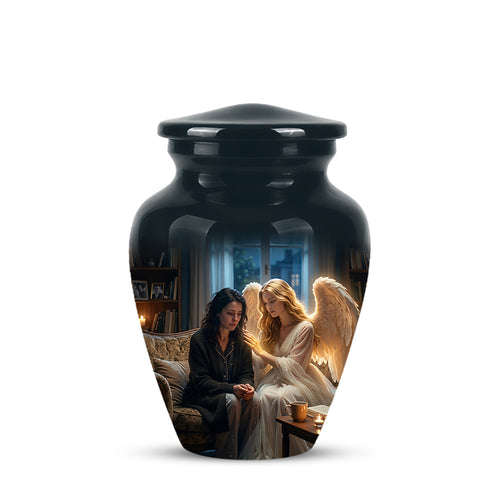 Black Angel Burial Urns - Personalized Memorial Urns For Mother Ashes