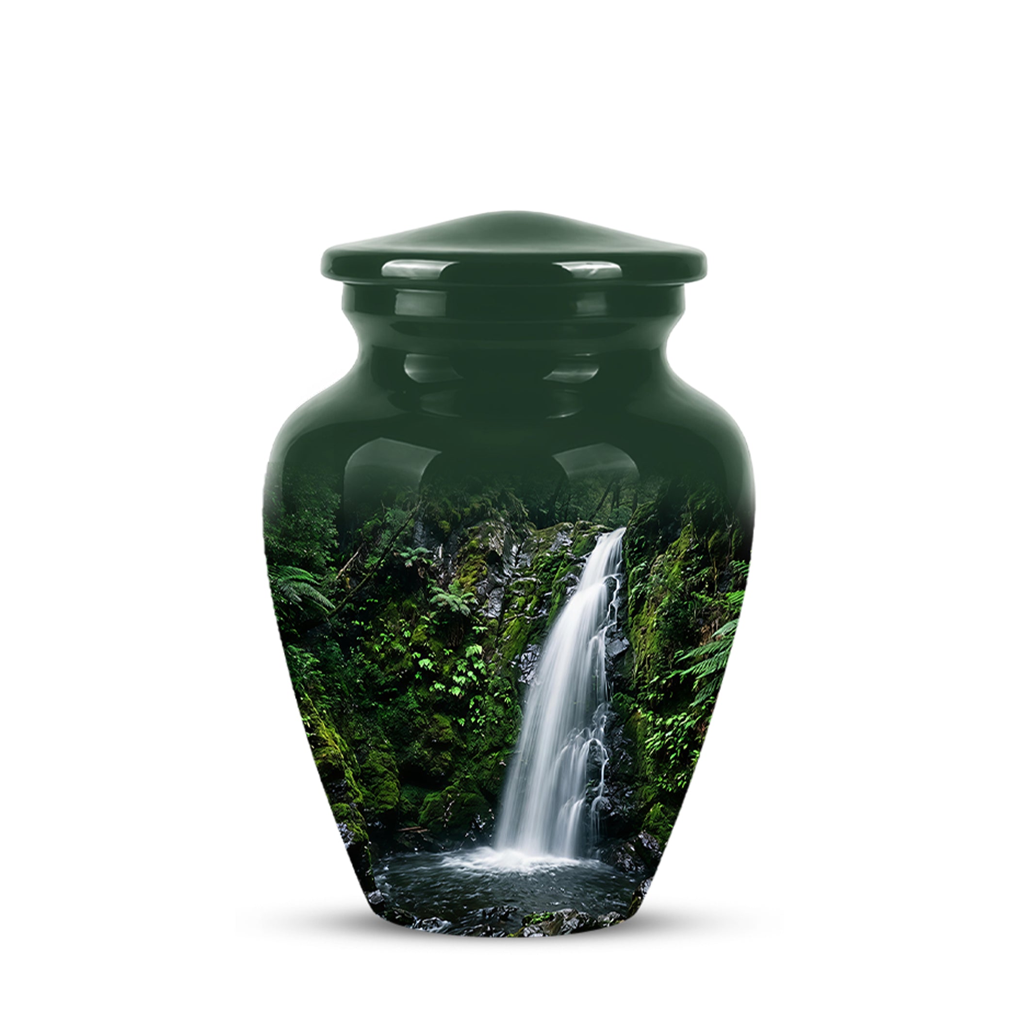 Waterfall Themed Memorial Urn - Peaceful Tribute Urn For Nature Lover