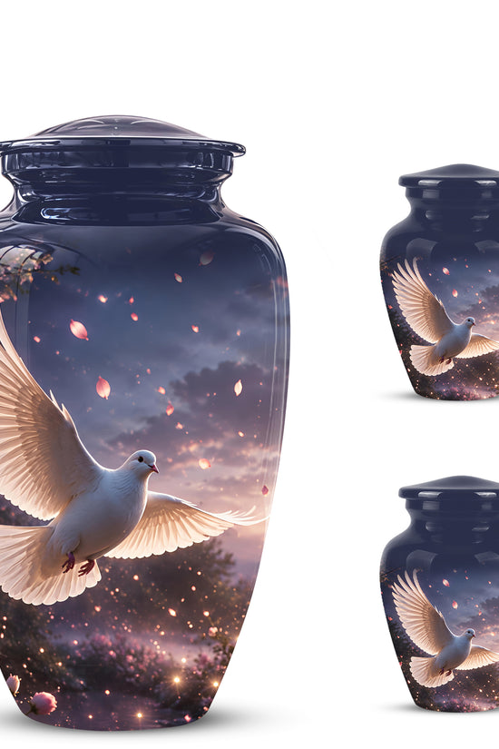 Flying White Dove Cremation Urn - Classic Memorial Urns For Adult Ashes