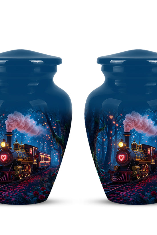 Vintage Train Cremation Urn - Steam Engine Memorial Urns For Ashes