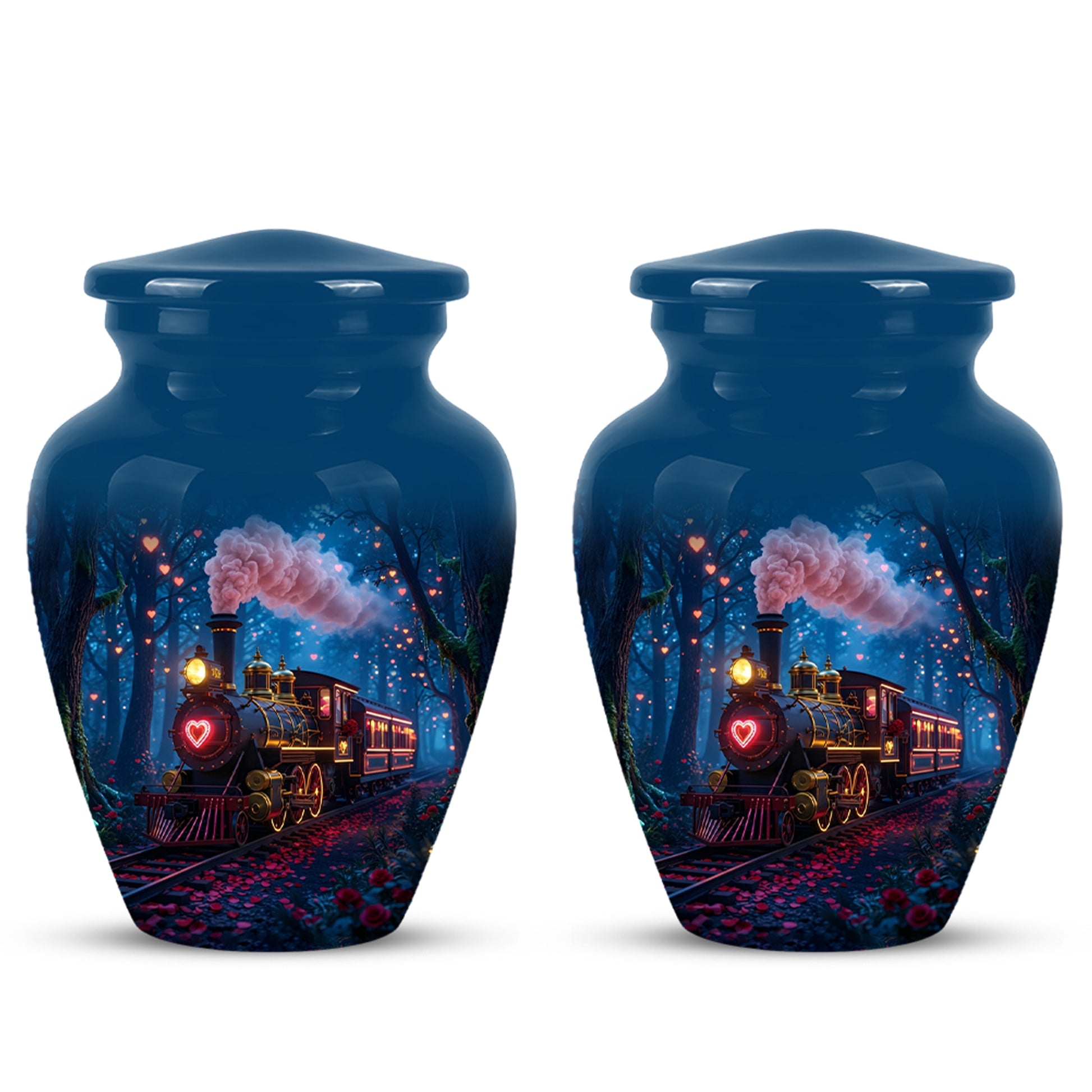 Vintage Train Cremation Urn - Steam Engine Memorial Urns For Ashes