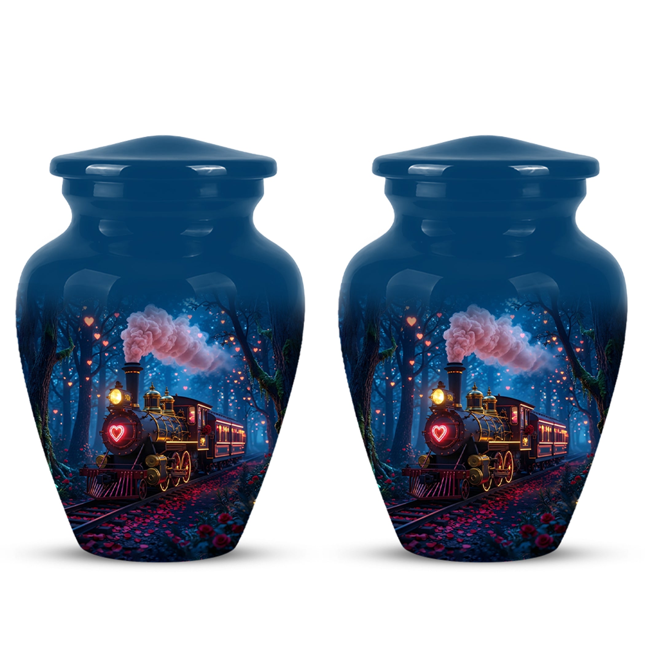 Vintage Train Cremation Urn - Steam Engine Memorial Urns For Ashes