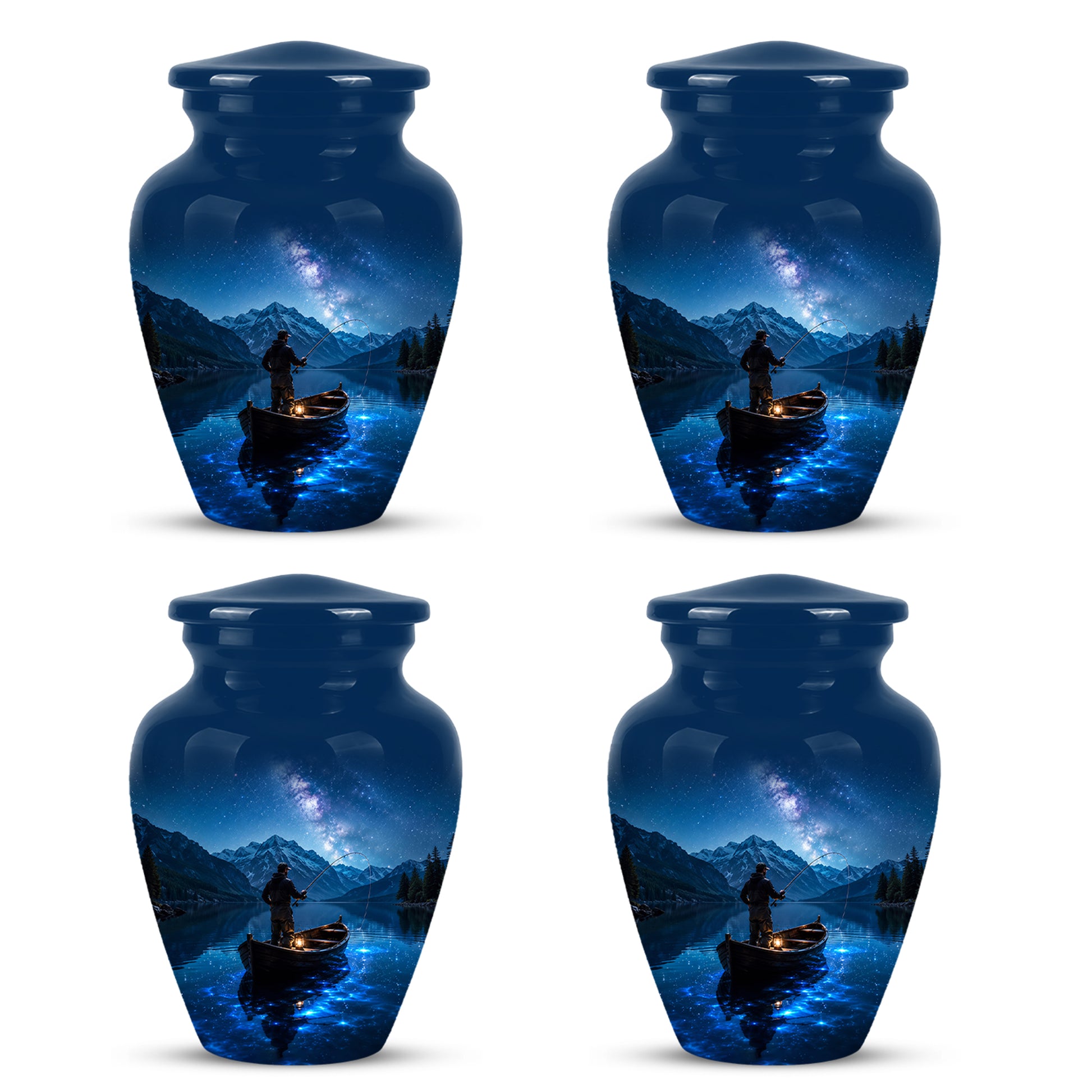 Fisherman Memorial Urn - Night Fishing Urns For Men & Women Ashes