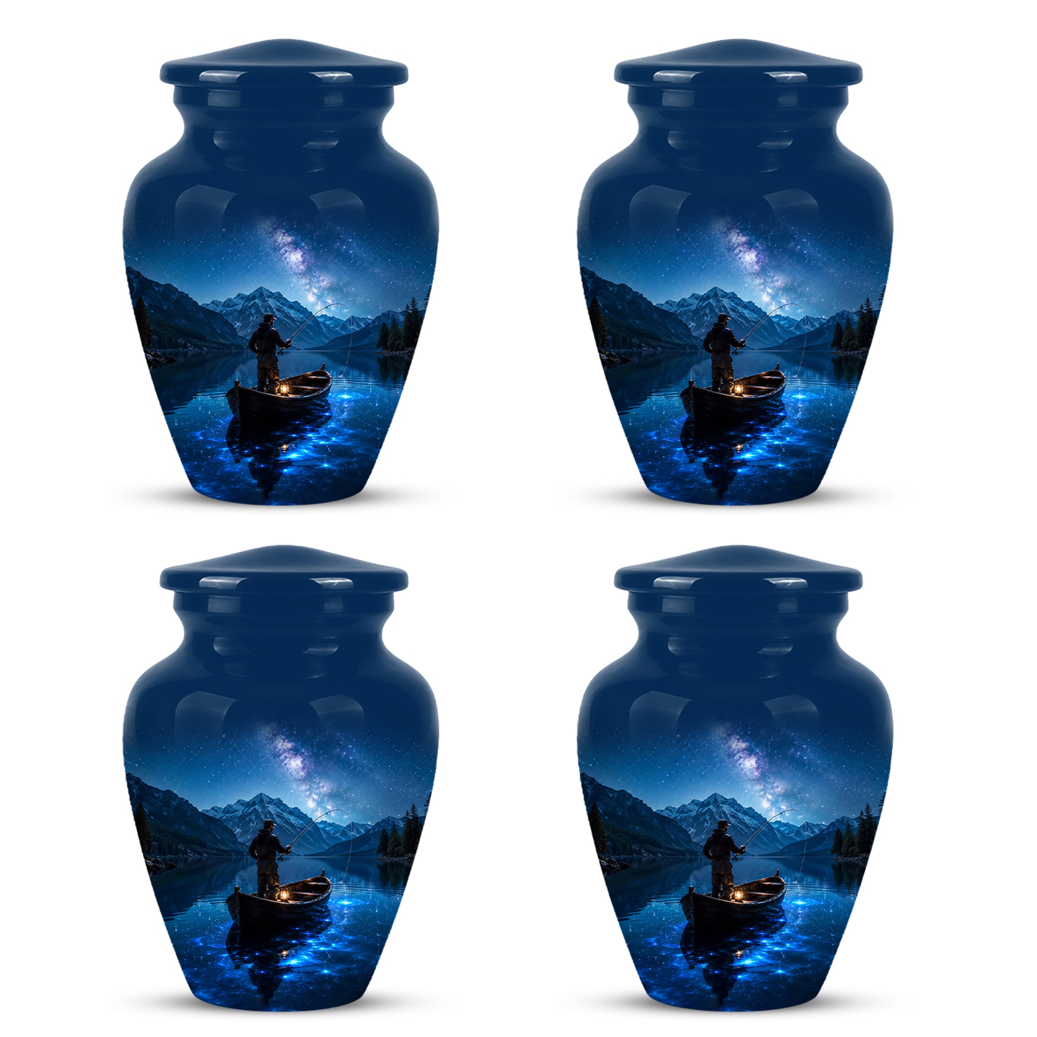 Fisherman Memorial Urn - Night Fishing Urns For Men & Women Ashes