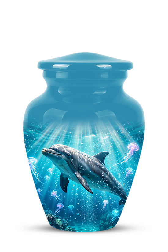 Dolphin Themed Urn - Beautifully Handcrafted Burial Urns For Mom Ashes