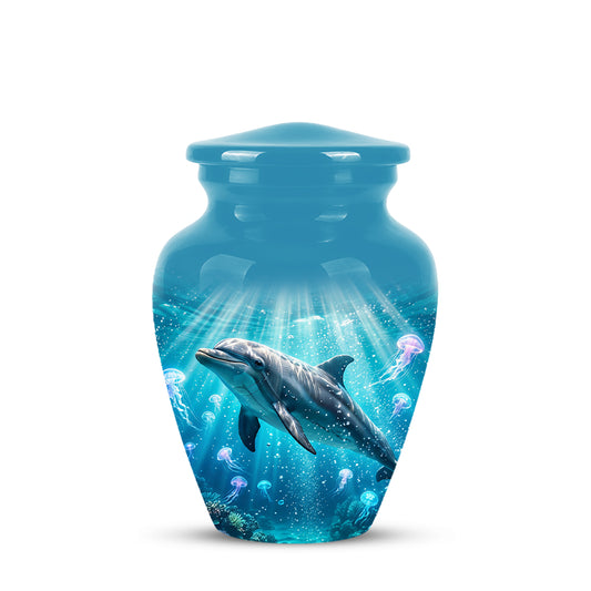Dolphin Themed Urn - Beautifully Handcrafted Burial Urns For Mom Ashes