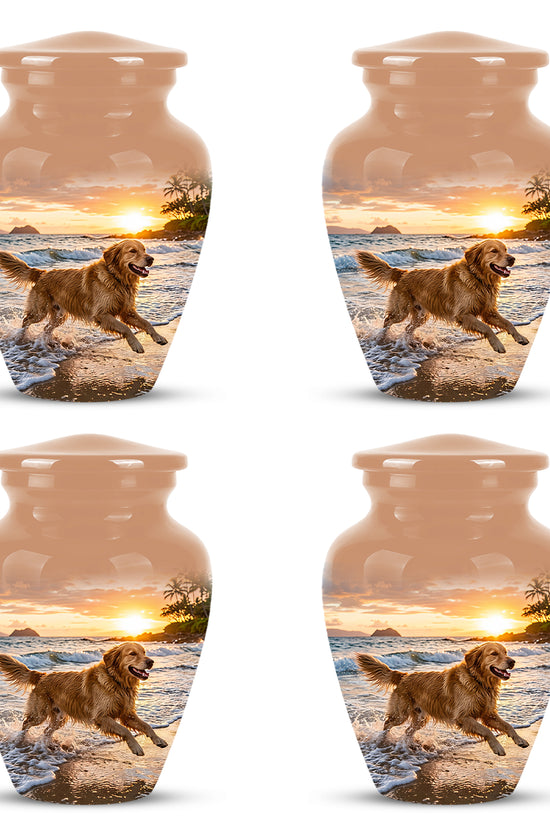 Golden Retriever Themed Urn - Personalized Memorial Urns For Pet Dog