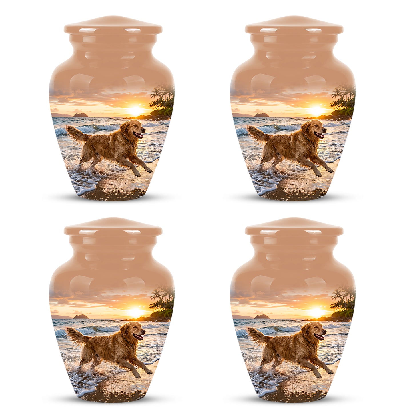 Golden Retriever Themed Urn - Personalized Memorial Urns For Pet Dog