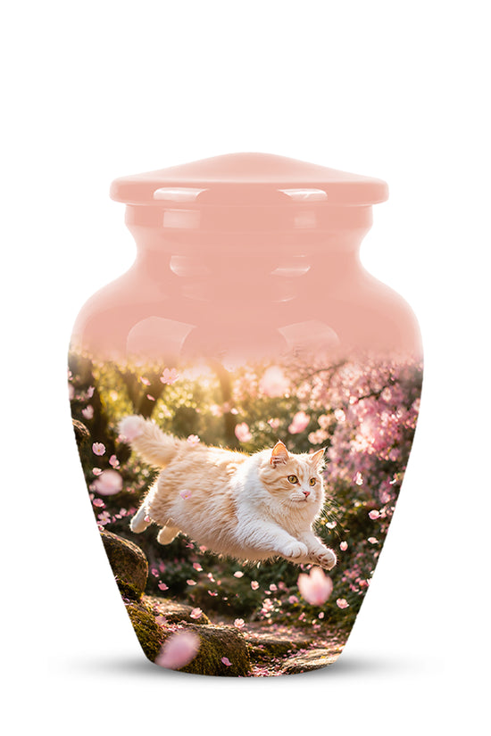 Fluffy Cat Pet Cremation Urn - Beautiful Pet Memorial Urns For Ashes