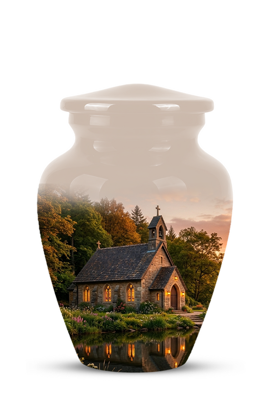 Christian Church Cross Burial Urn - Spiritual Burial Urns For Human Ashes