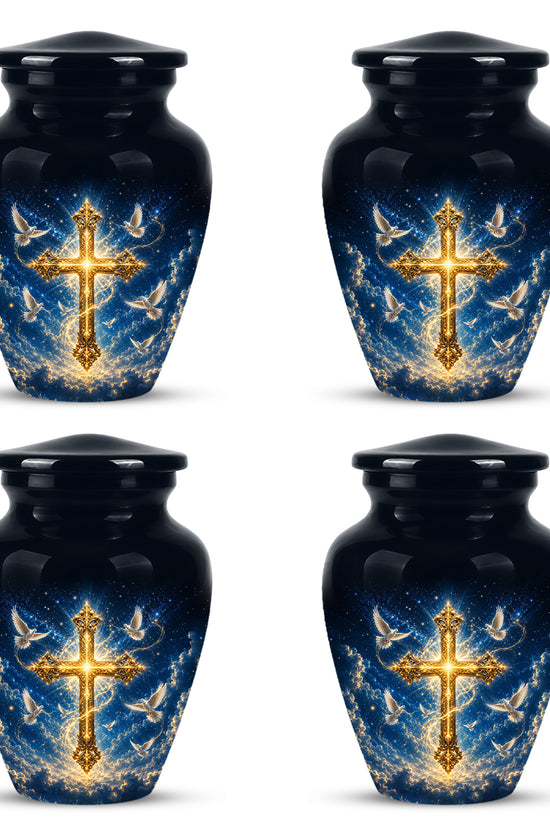 Golden Cross Cremation Urn – Celestial Urns For Men & Women Ashes
