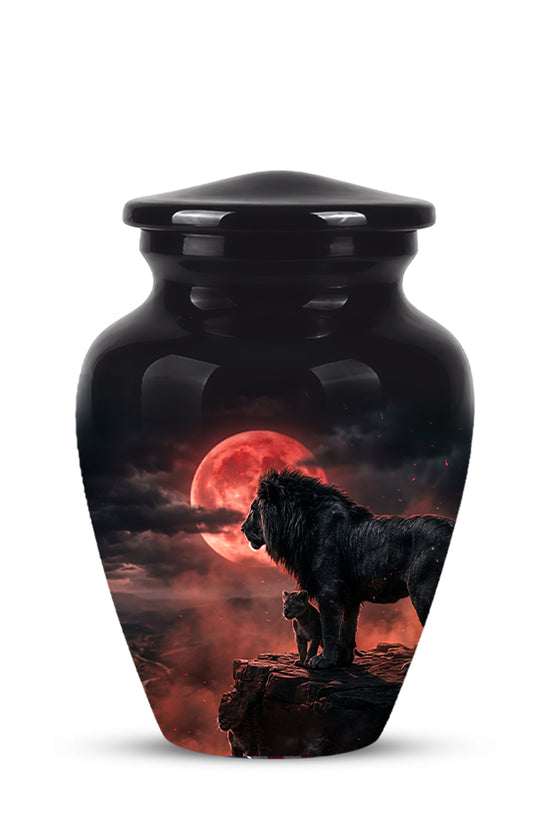 Lion With Cub Cremation Urn - Blood Moon Urns For Human Ashes