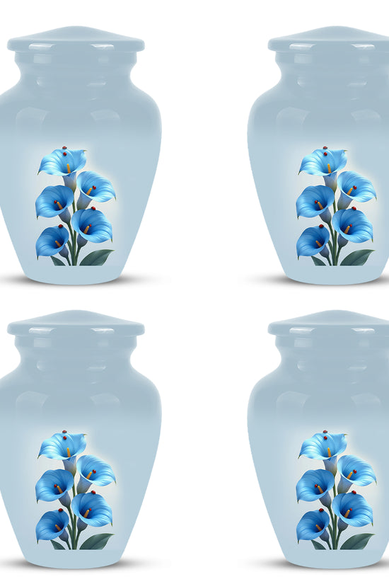 Personalized Blue Orchid Cremation Urn - Beautiful Urns For Women Ashes