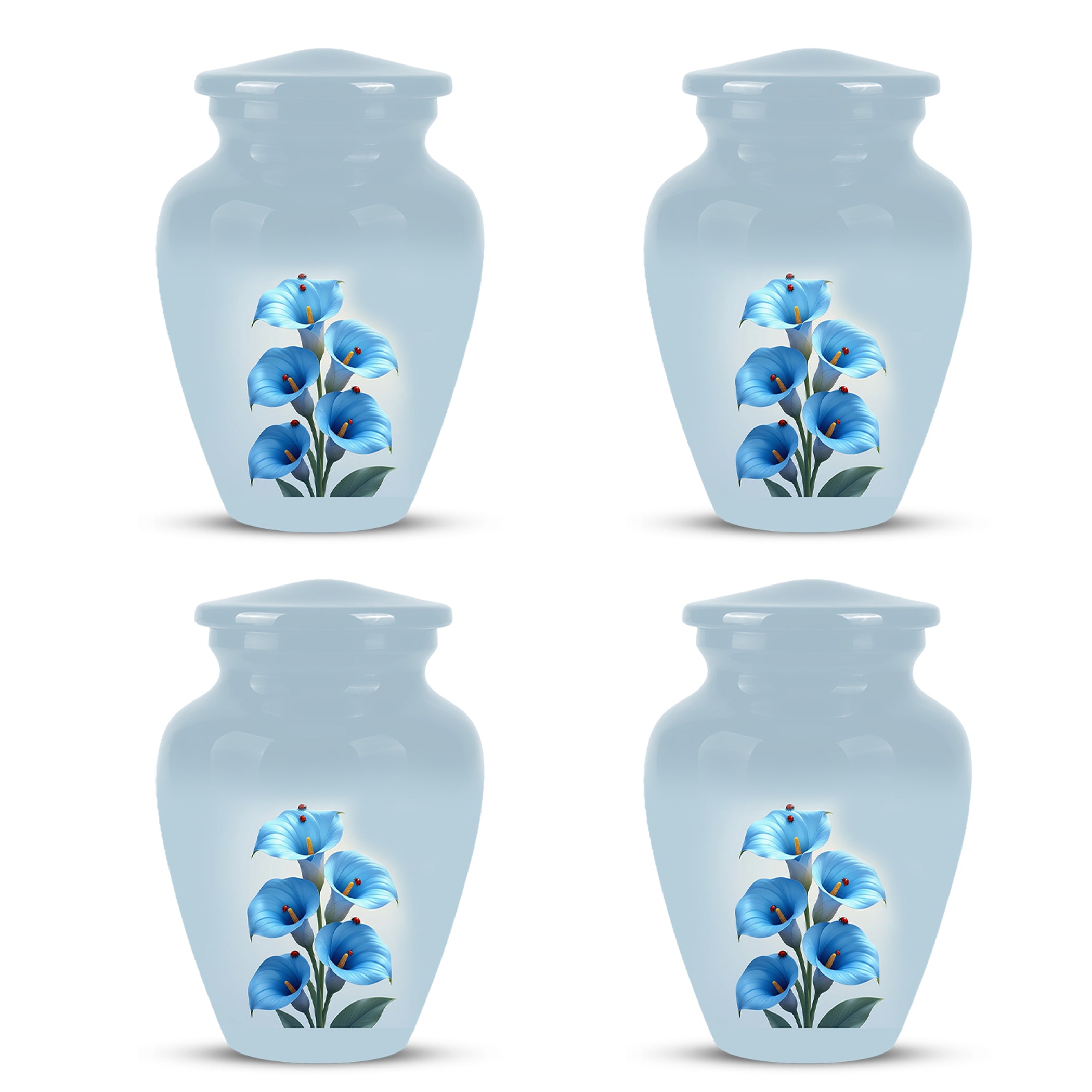 Personalized Blue Orchid Cremation Urn - Beautiful Urns For Women Ashes