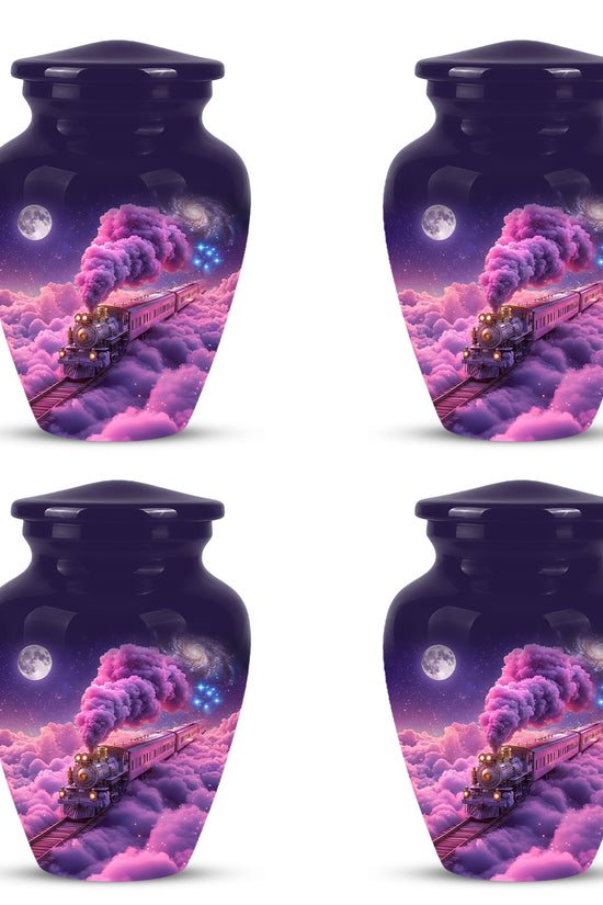 Fantasy Train Cremation Urn – Purple Cloud Memorial Urns For Human Ashes
