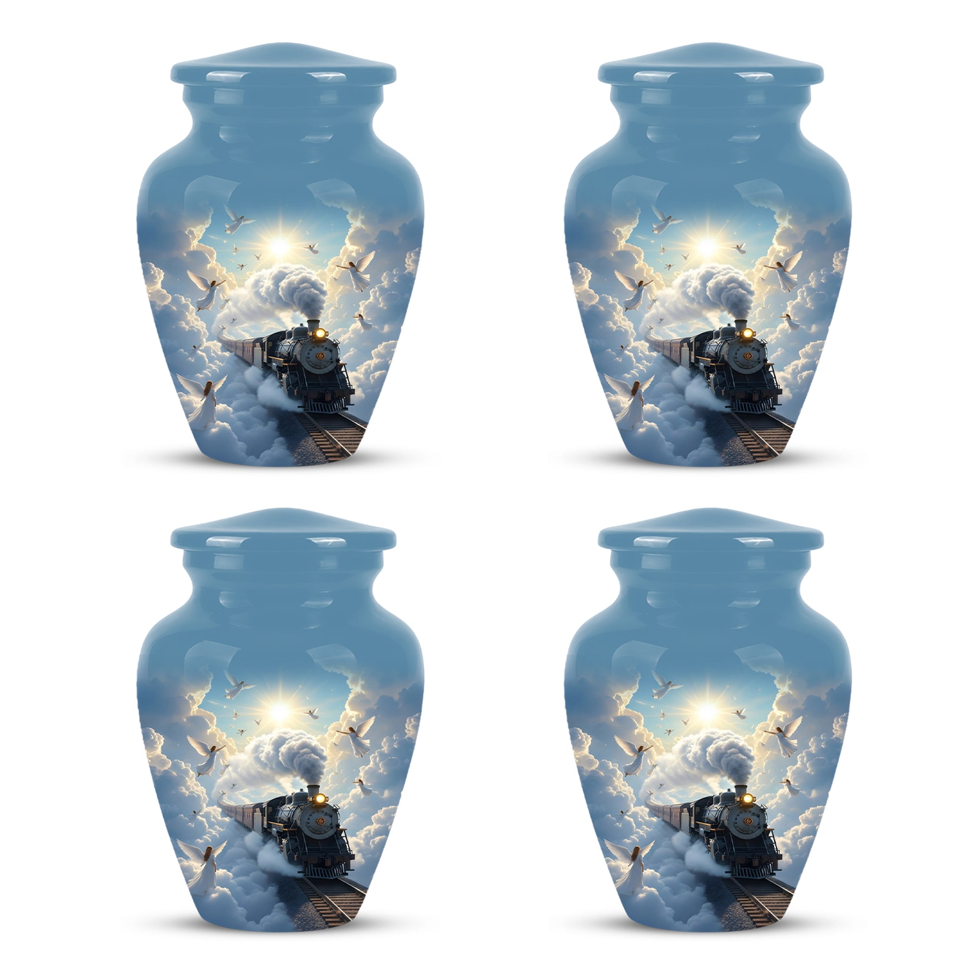 Heavenly Train Cremation Urn – Angel Clouds Memorial Urns For Ashes