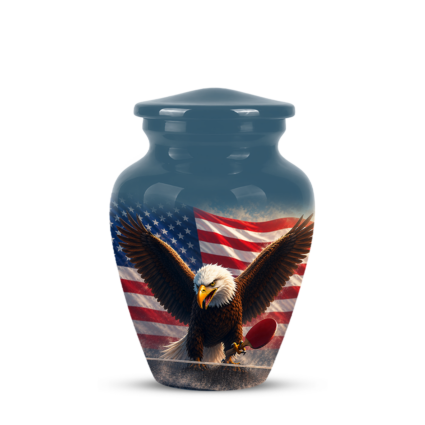 Flying Eagle With American Flag Urn - Patriotic Funeral Memorial Urns