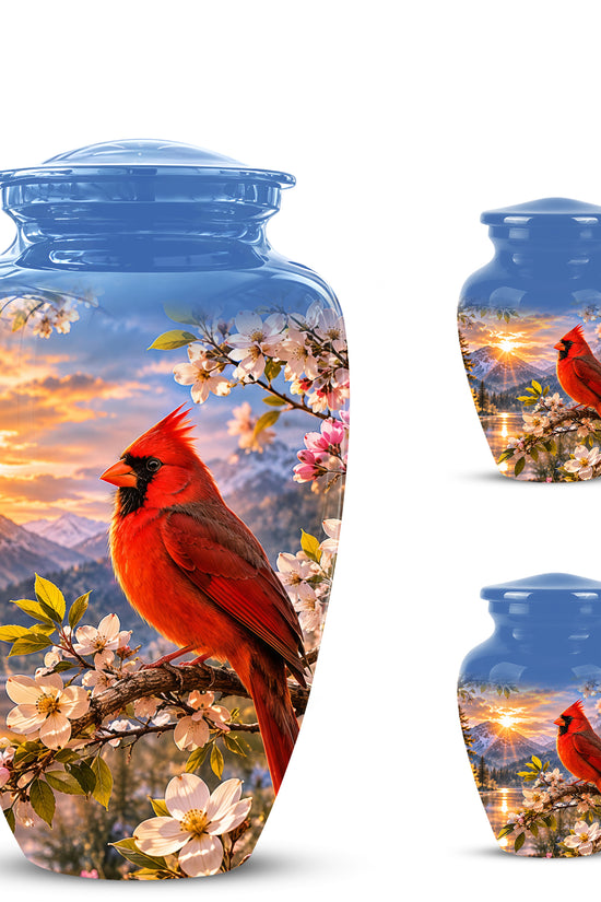 Red Cardinal Bird Cremation Urns - Beautiful Memorial Urns For Ashes
