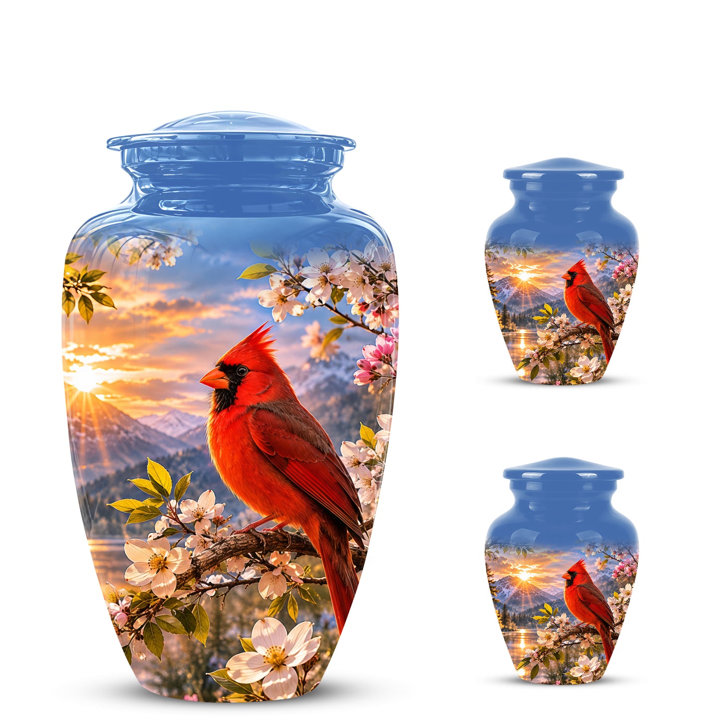 Red Cardinal Bird Cremation Urns - Beautiful Memorial Urns For Ashes