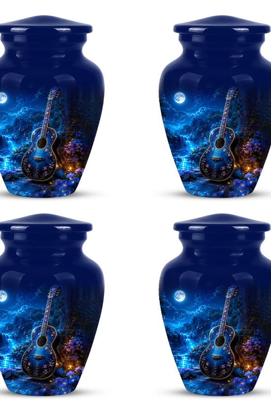 Blue Guitar Moonlight Urn - Beautiful Artistic Urns For Music Lovers