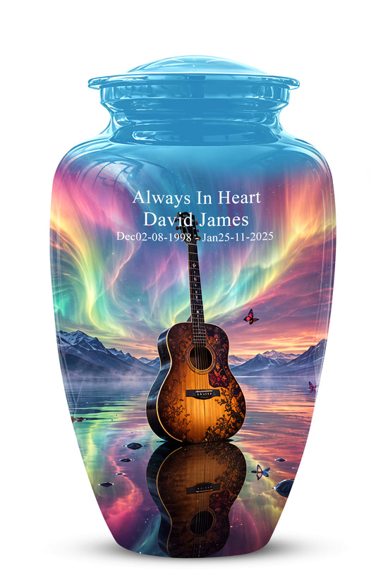 Guitar Aurora Borealis Urn - Classic Memorial Urns For Music Lovers