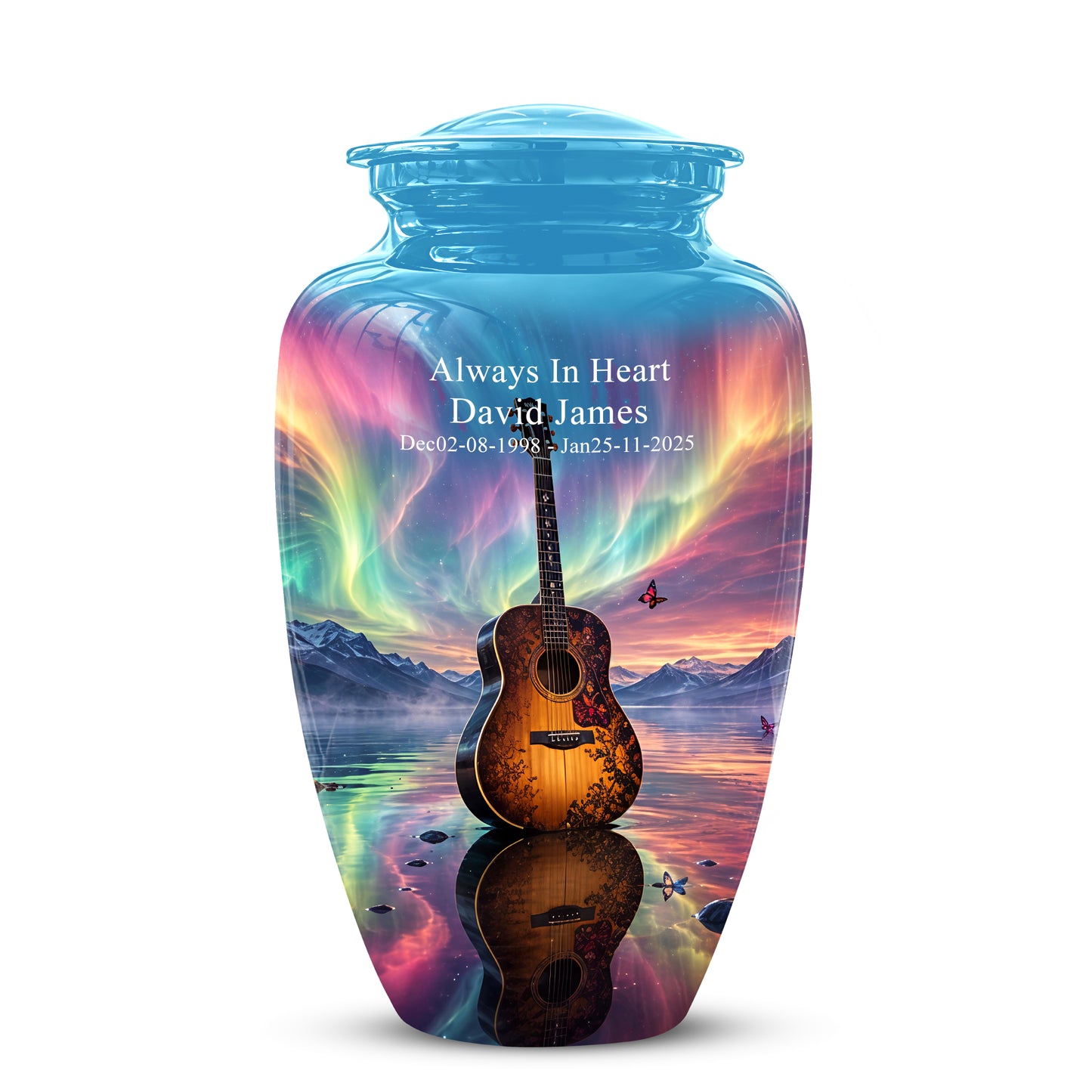 Guitar Aurora Borealis Urn - Classic Memorial Urns For Music Lovers