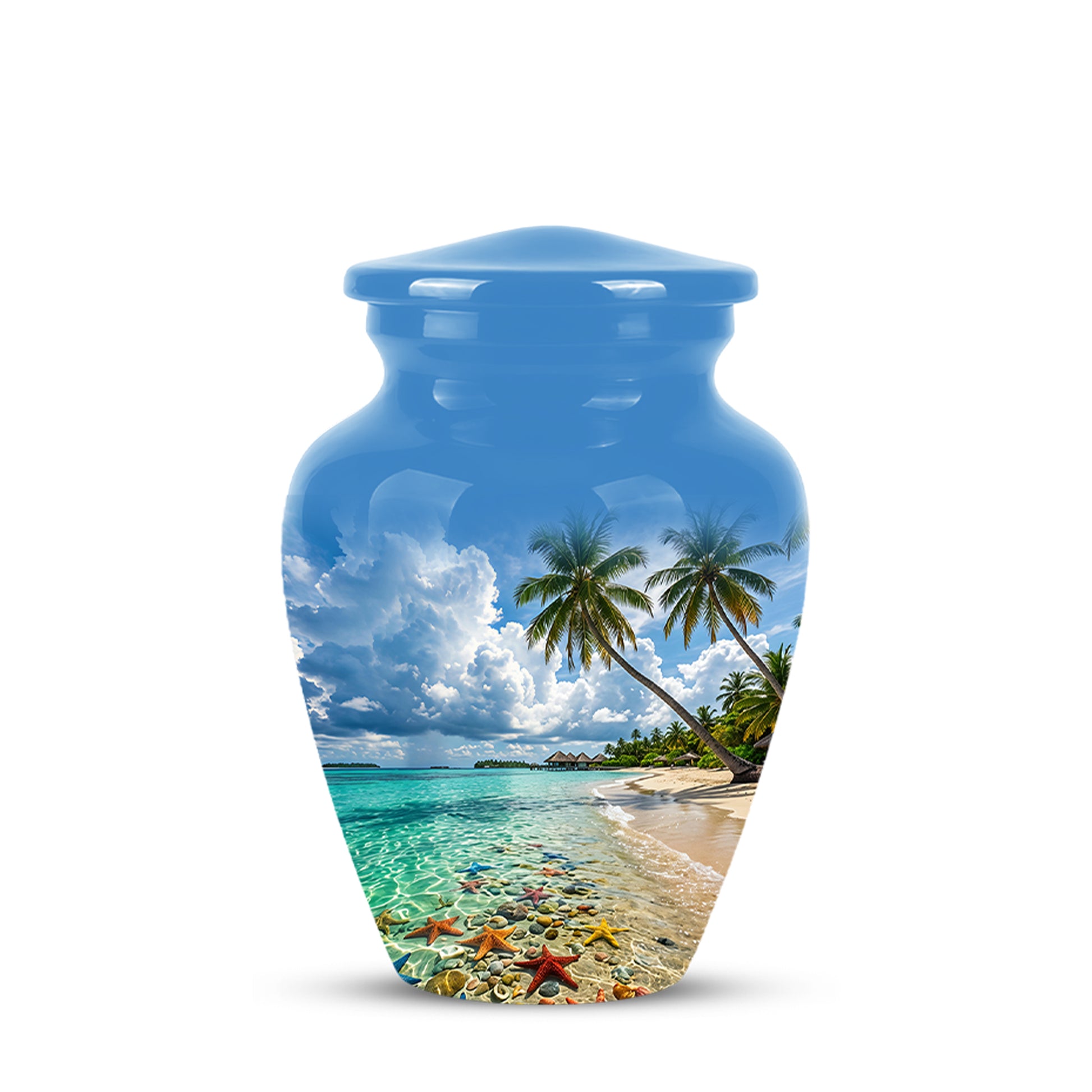 Beach Themed Burial Urn - Blue Sky Memorial Urns For Human Ashes