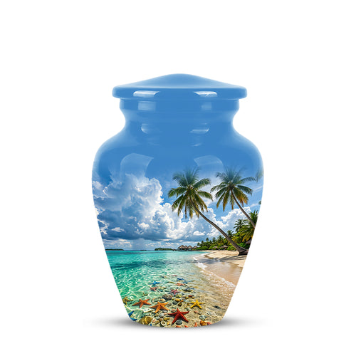 Beach Themed Burial Urn - Blue Sky Memorial Urns For Human Ashes