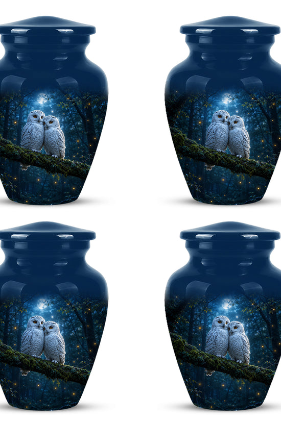 Starry Night Couple Owl Funeral Urn - Owl Funeral Urns For Loved Ones