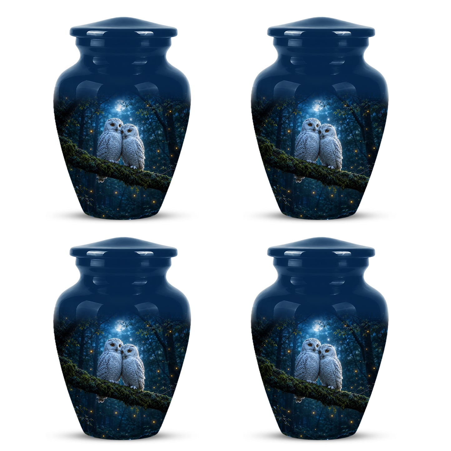 Starry Night Couple Owl Funeral Urn - Owl Funeral Urns For Loved Ones