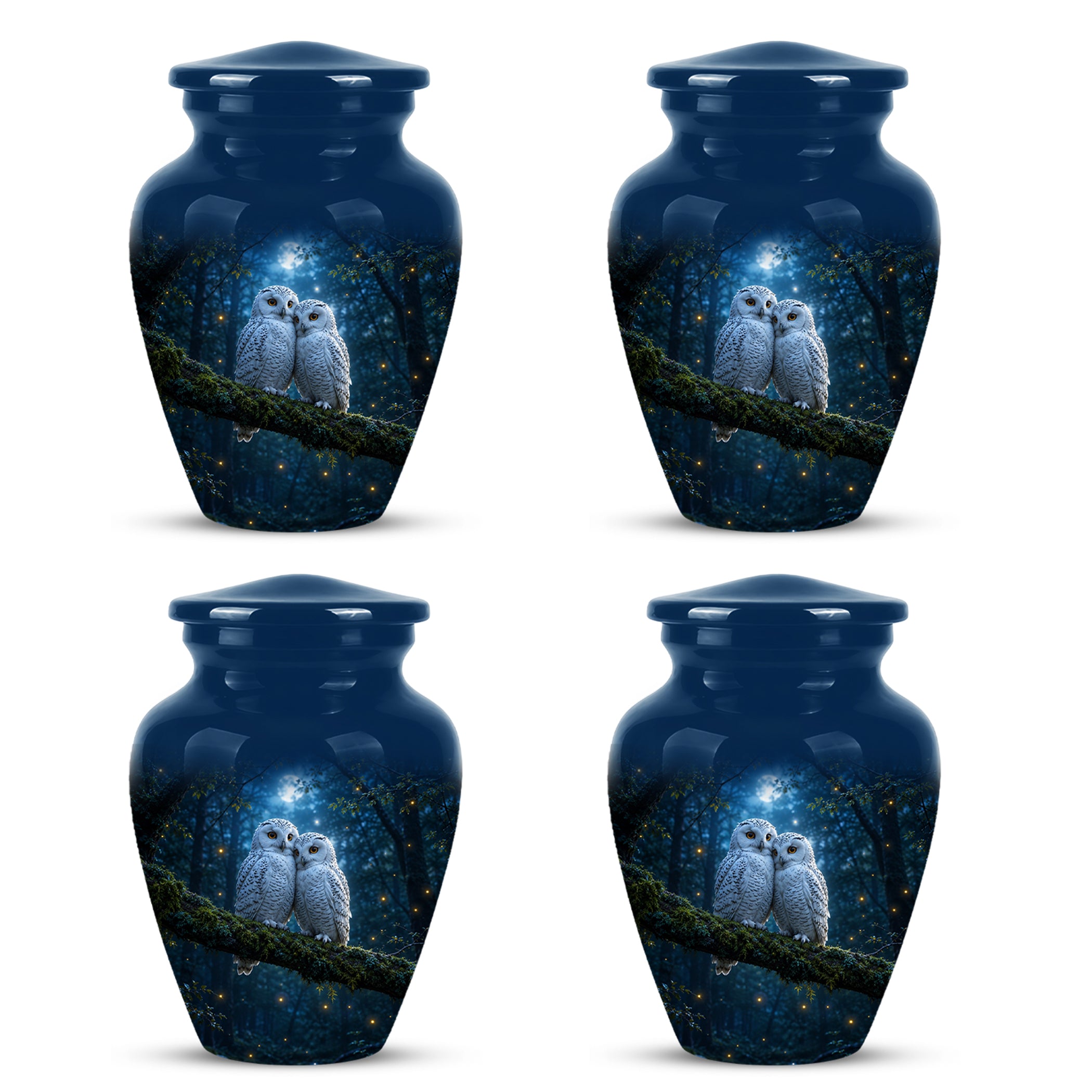 Starry Night Couple Owl Funeral Urn - Owl Funeral Urns For Loved Ones