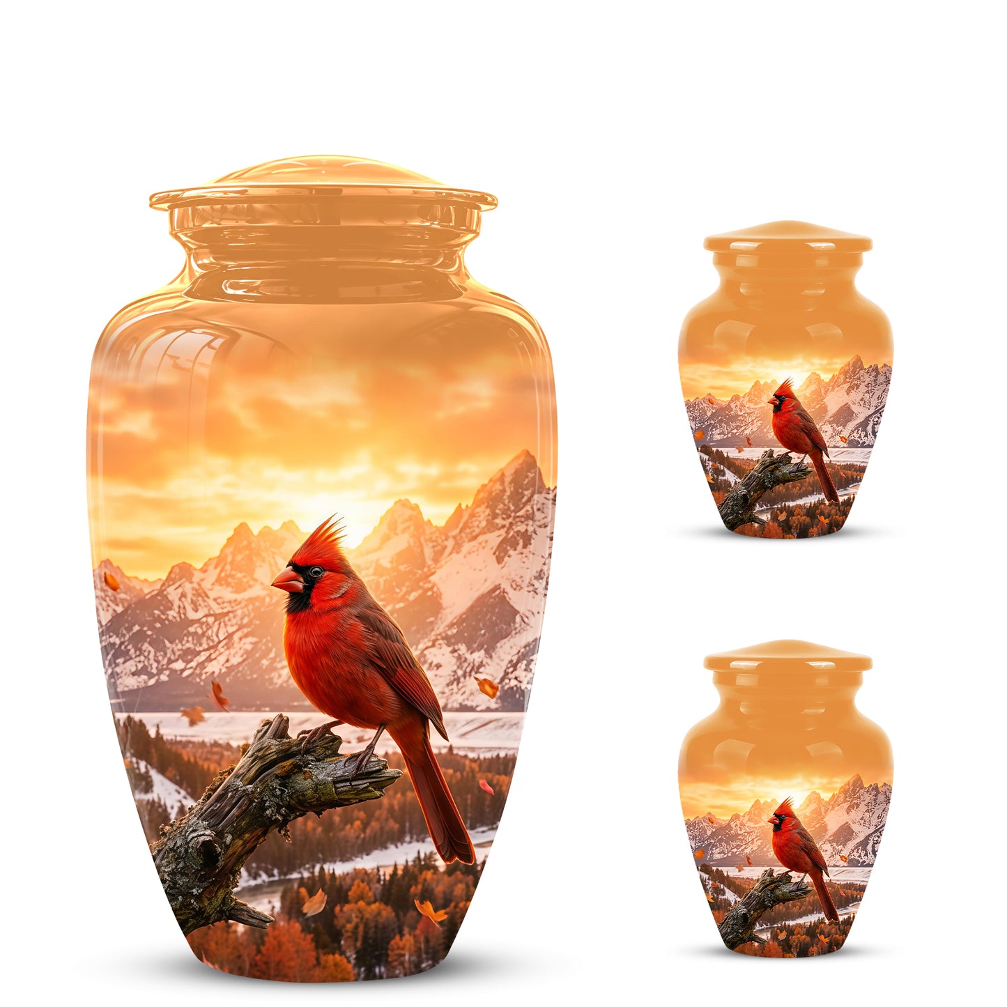 Red Cardinal Bird Burial Urn - Personalized Handcrafted Urns For Ashes