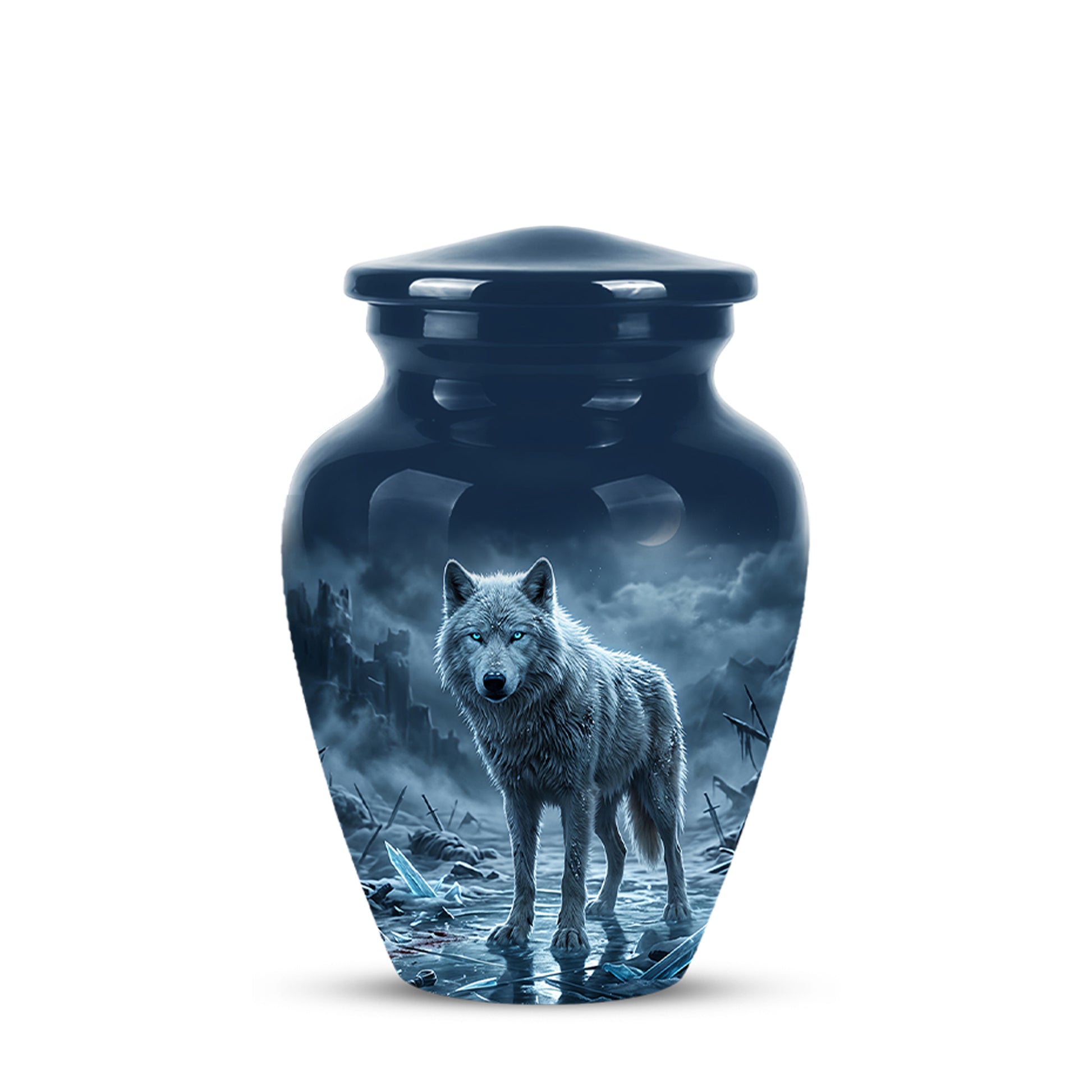 Moonlight White Wolf Urn for Human Ashes - Urns For Men & Women Ashes