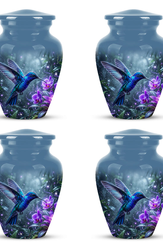 Flying Blue Hummingbird Urn - Majestic Memorial Urns For Human Ashes