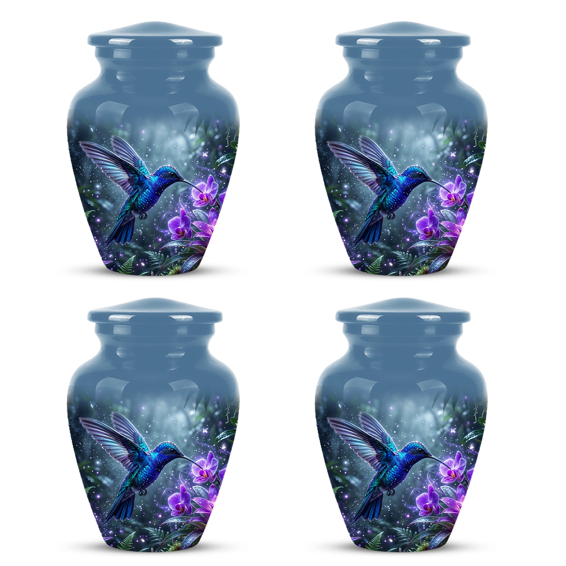 Flying Blue Hummingbird Urn - Majestic Memorial Urns For Human Ashes