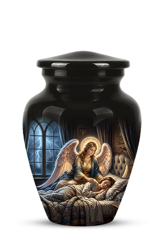 Angel Mom Cremation Urn - Black Memorial Urns For Mother Ashes