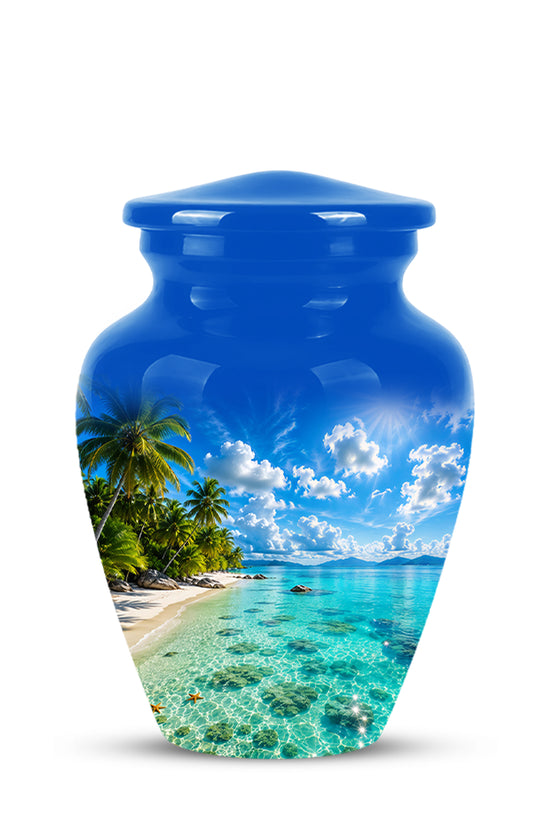 Beach Themed Memorial Urn - Beautifully Handcrafted Urns For Human Ash