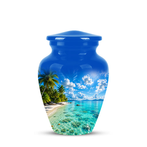 Beach Themed Memorial Urn - Beautifully Handcrafted Urns For Human Ash