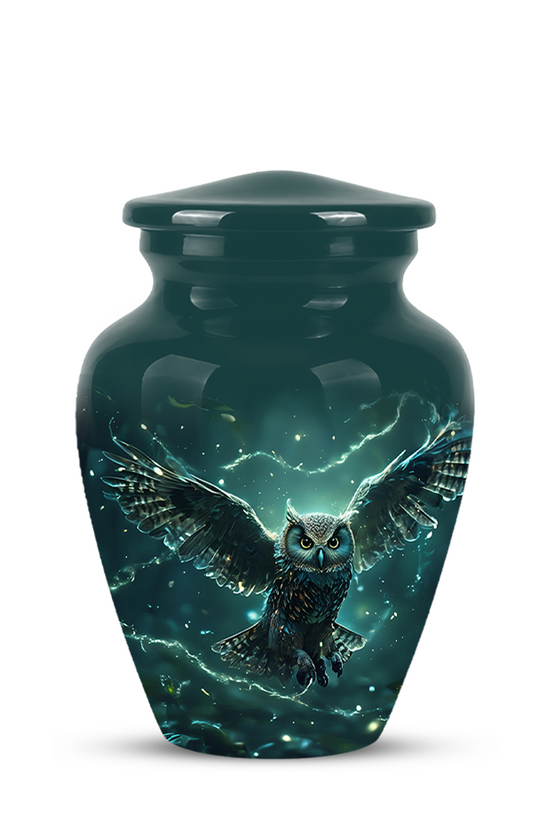 Flying Owl Cremation Urn - Night Owl Burial Urns For Human Ashes